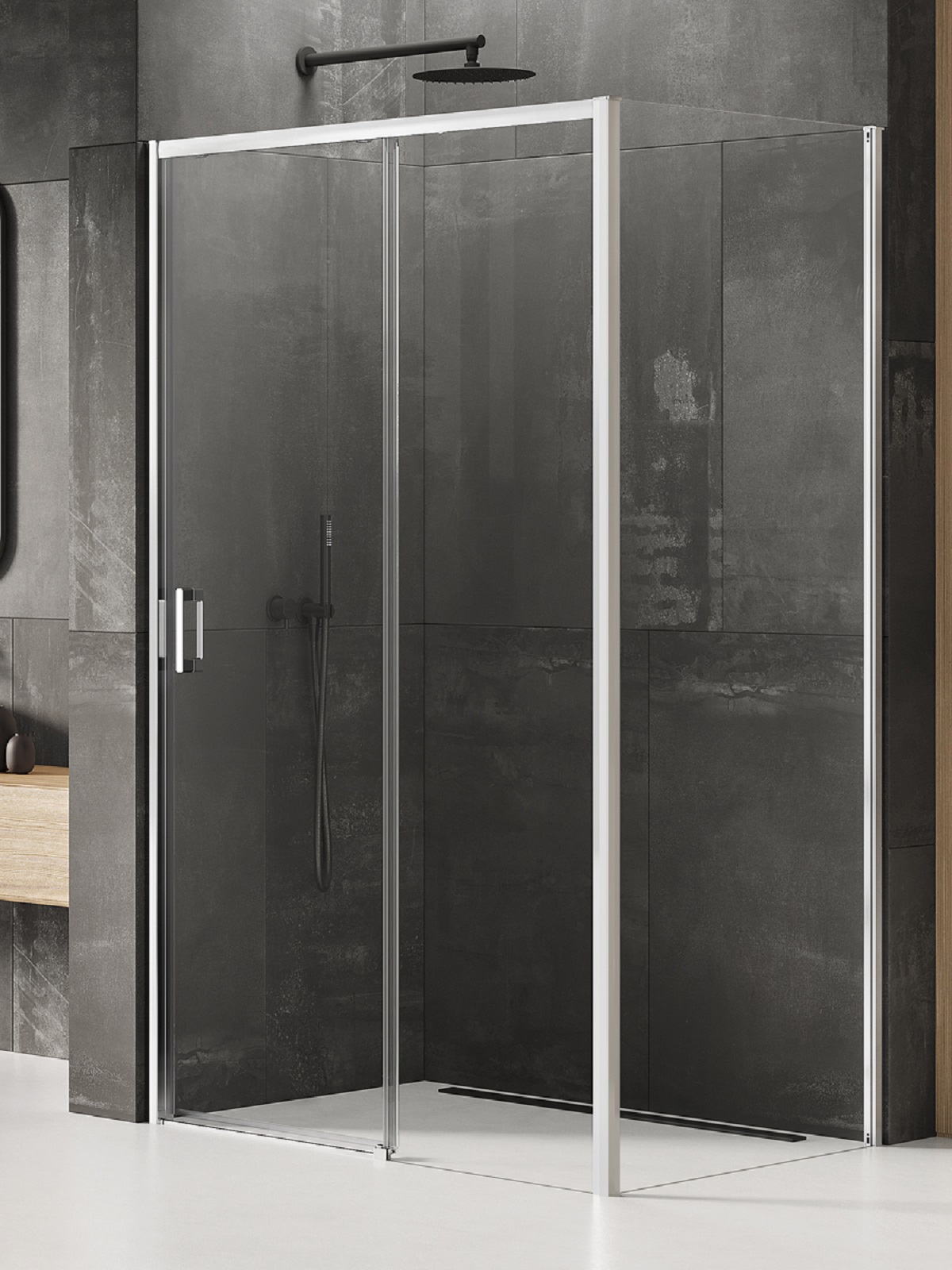 New Trendy Prime box doccia 130x100 cm rettangolare cromo lucida/vetro trasparente K-1239