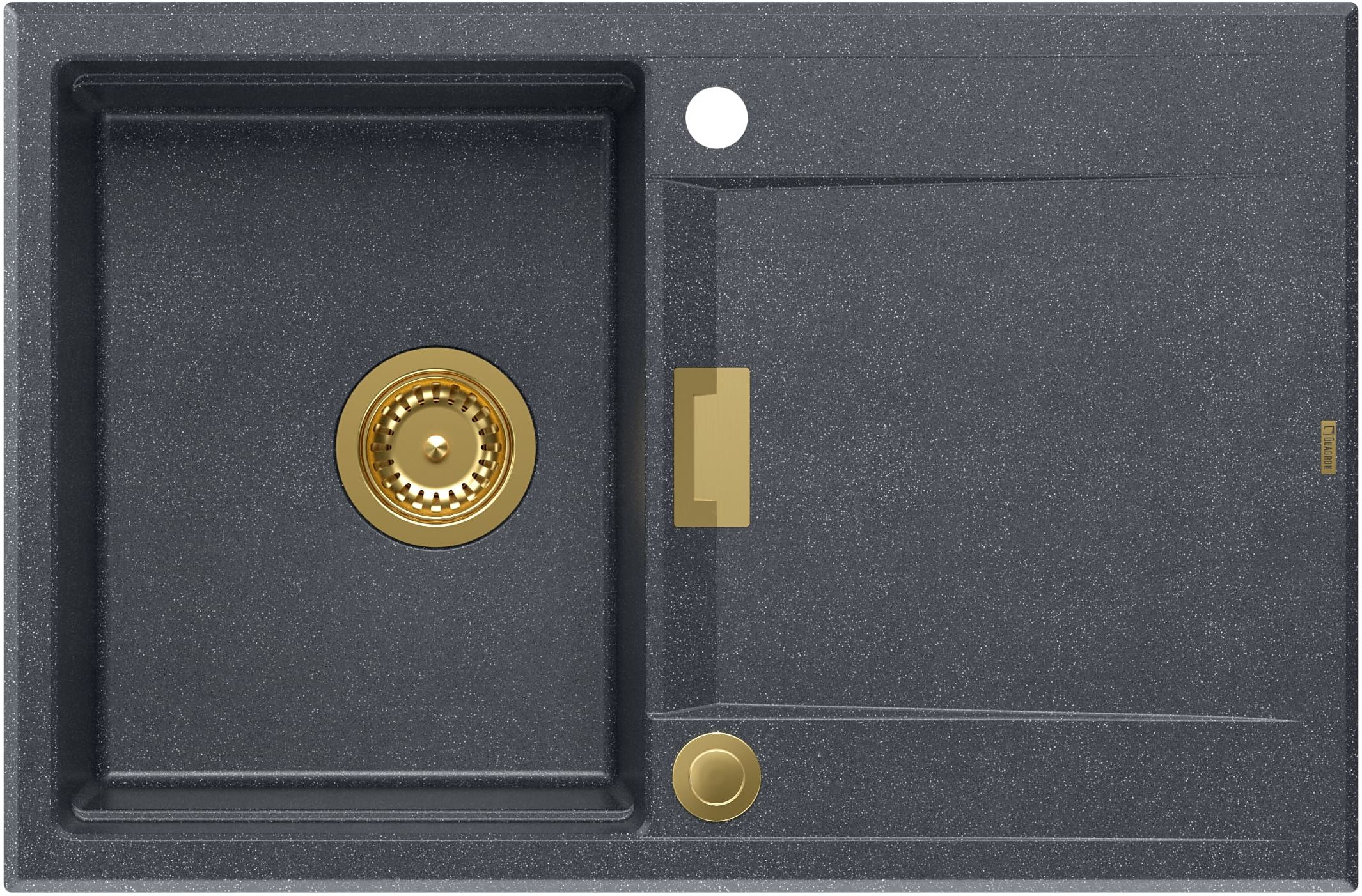 Quadron Owen lavello graniteq 76x50 cm nero HQO7650U8_PVDG1