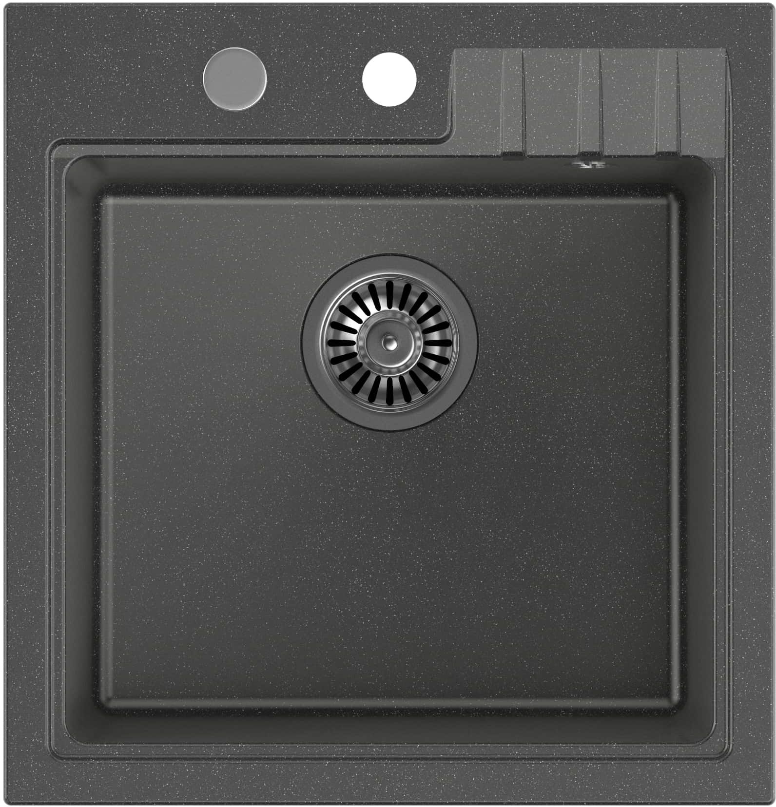 Quadron Peter lavello graniteq 50x52 cm nero HCQP5052CZK