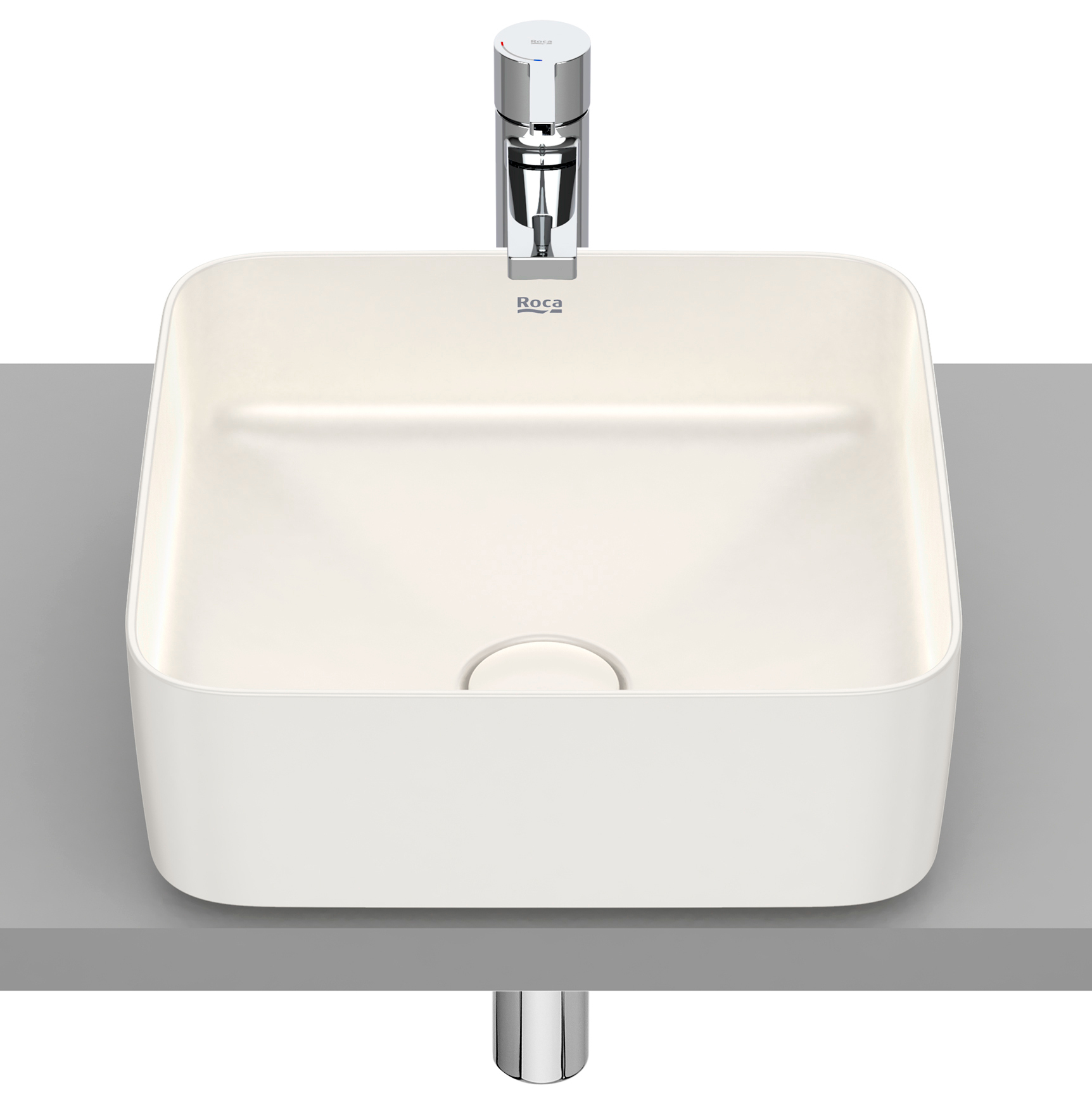 Roca Inspira lavabo 37x37 cm quadrata da appoggio marrone/beige A327532650