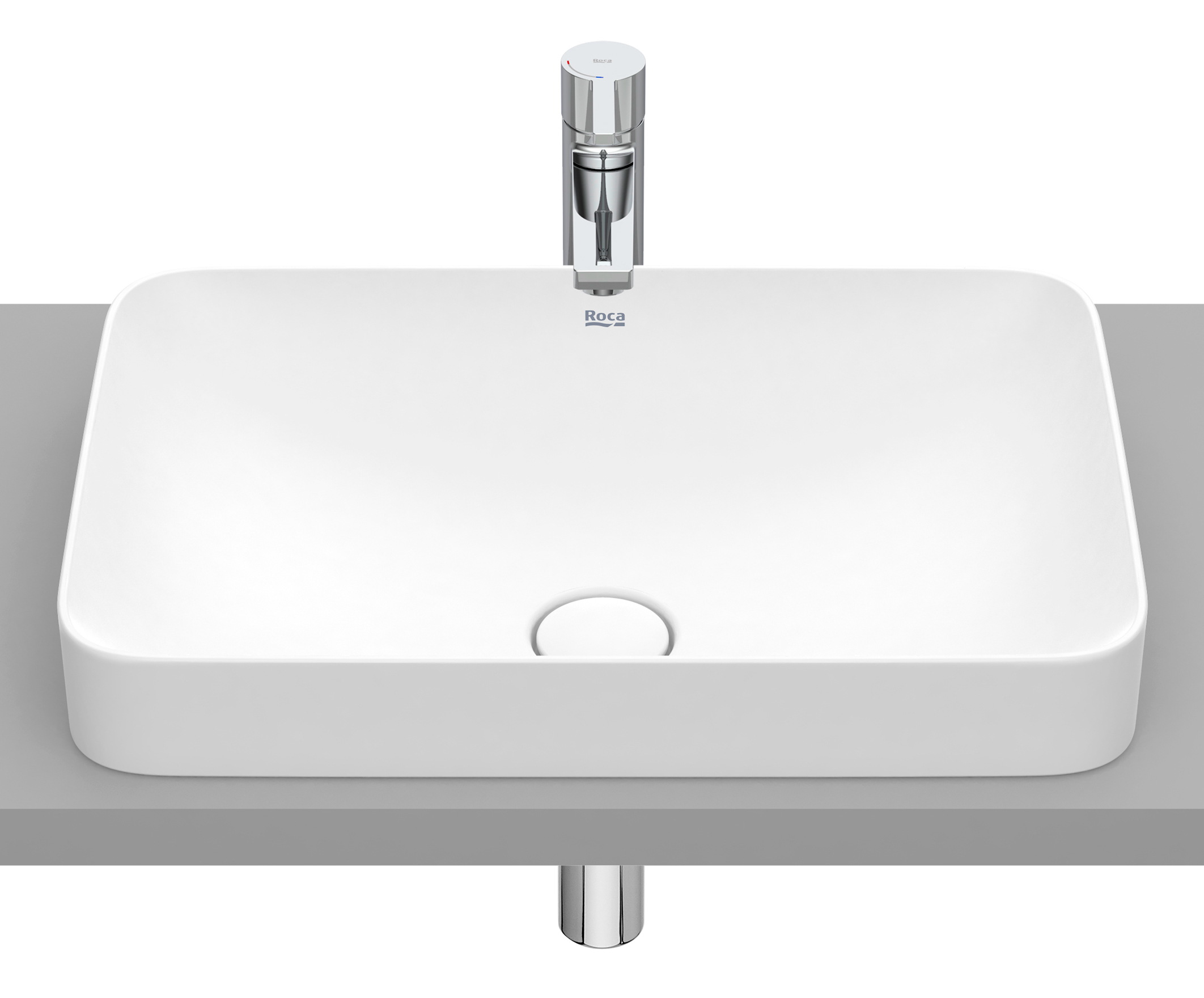 Roca Inspira lavabo 55x37 cm rettangolare da incasso bianco A327534620