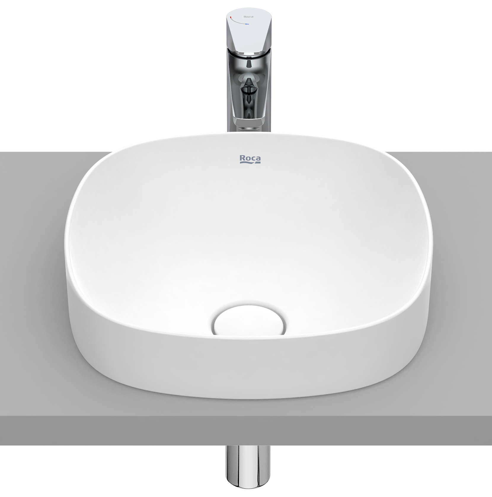 Roca Inspira lavabo 37x37 cm quadrata da incasso bianco A32750R620