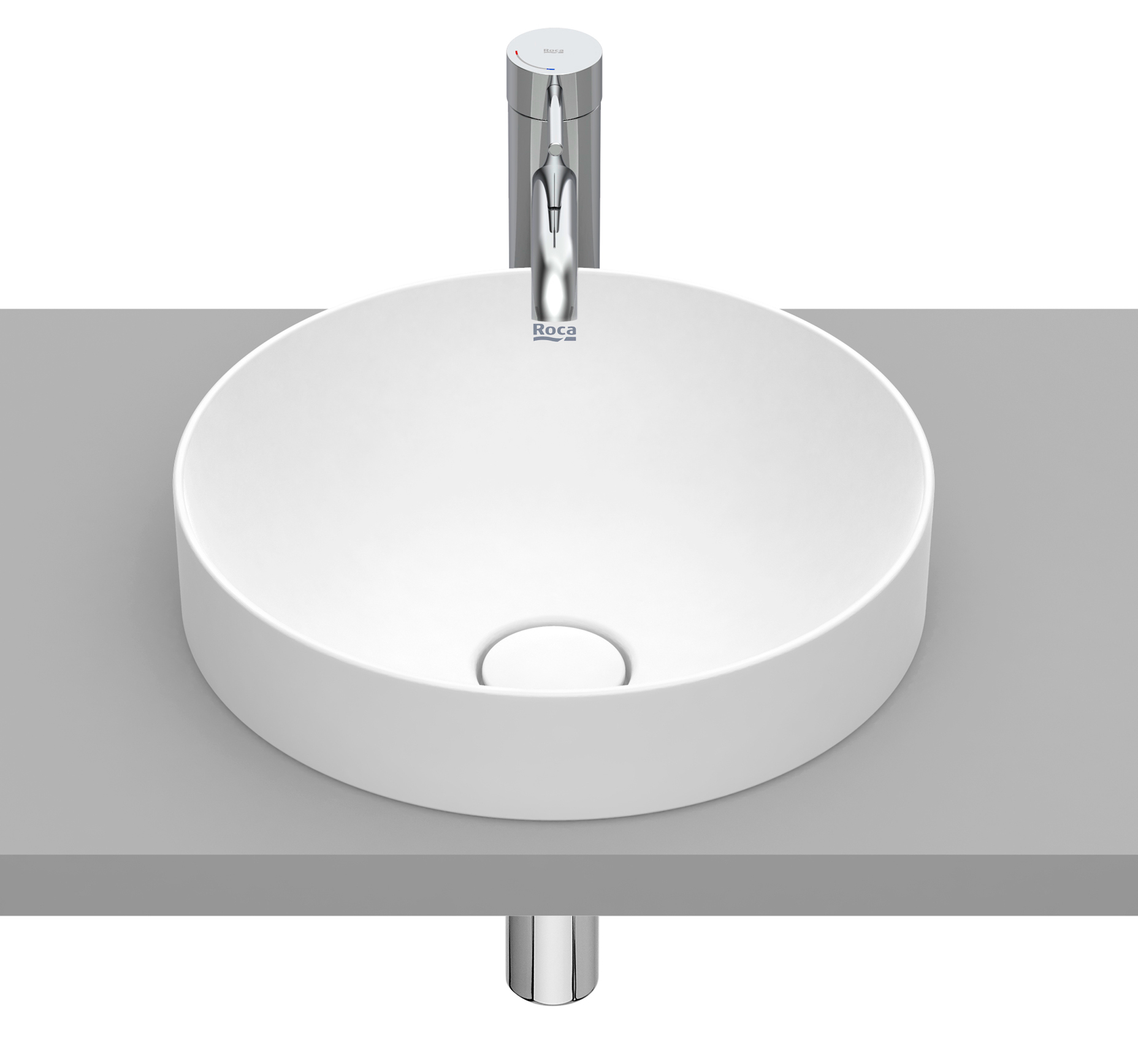 Roca Inspira lavabo 37x37 cm rotonda da incasso bianco A32752R620