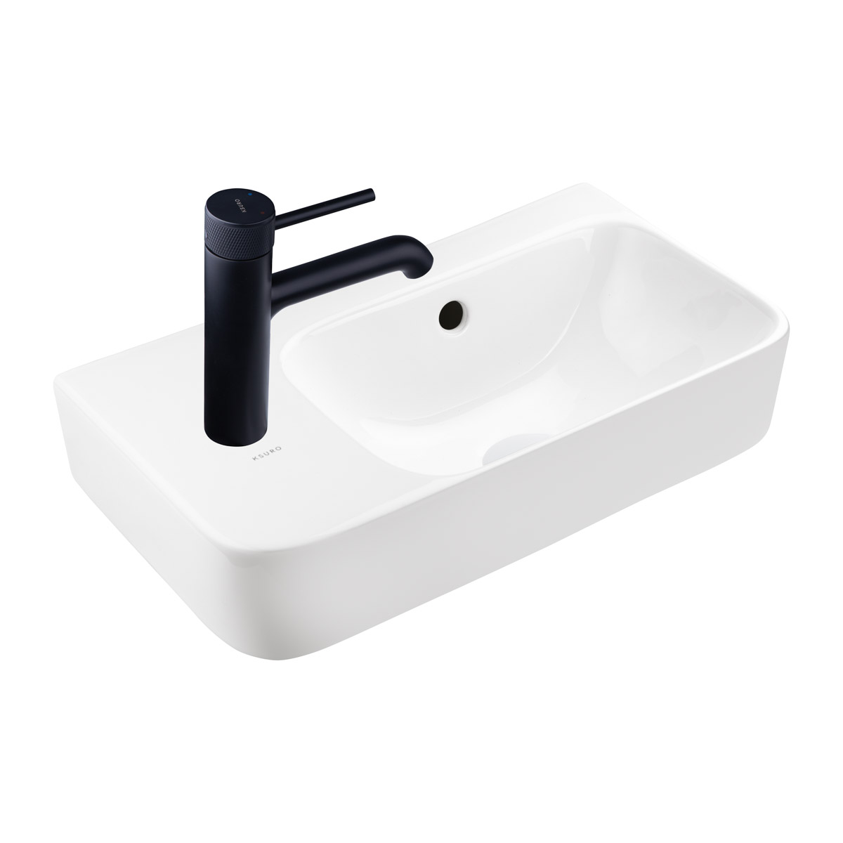 Ksuro 107 lavabo 45x26 cm rettangolare da appoggio bianco 21803000