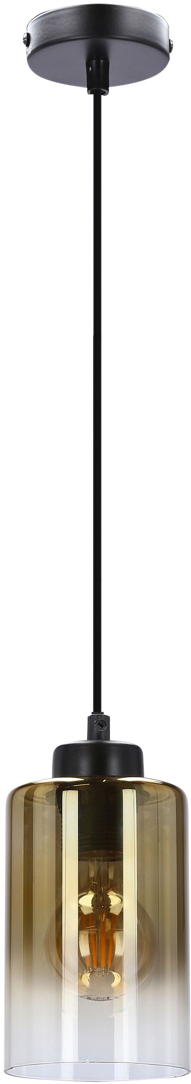 Candellux Aspra lampada sospesa 1x60 W nero-ambra 31-16256