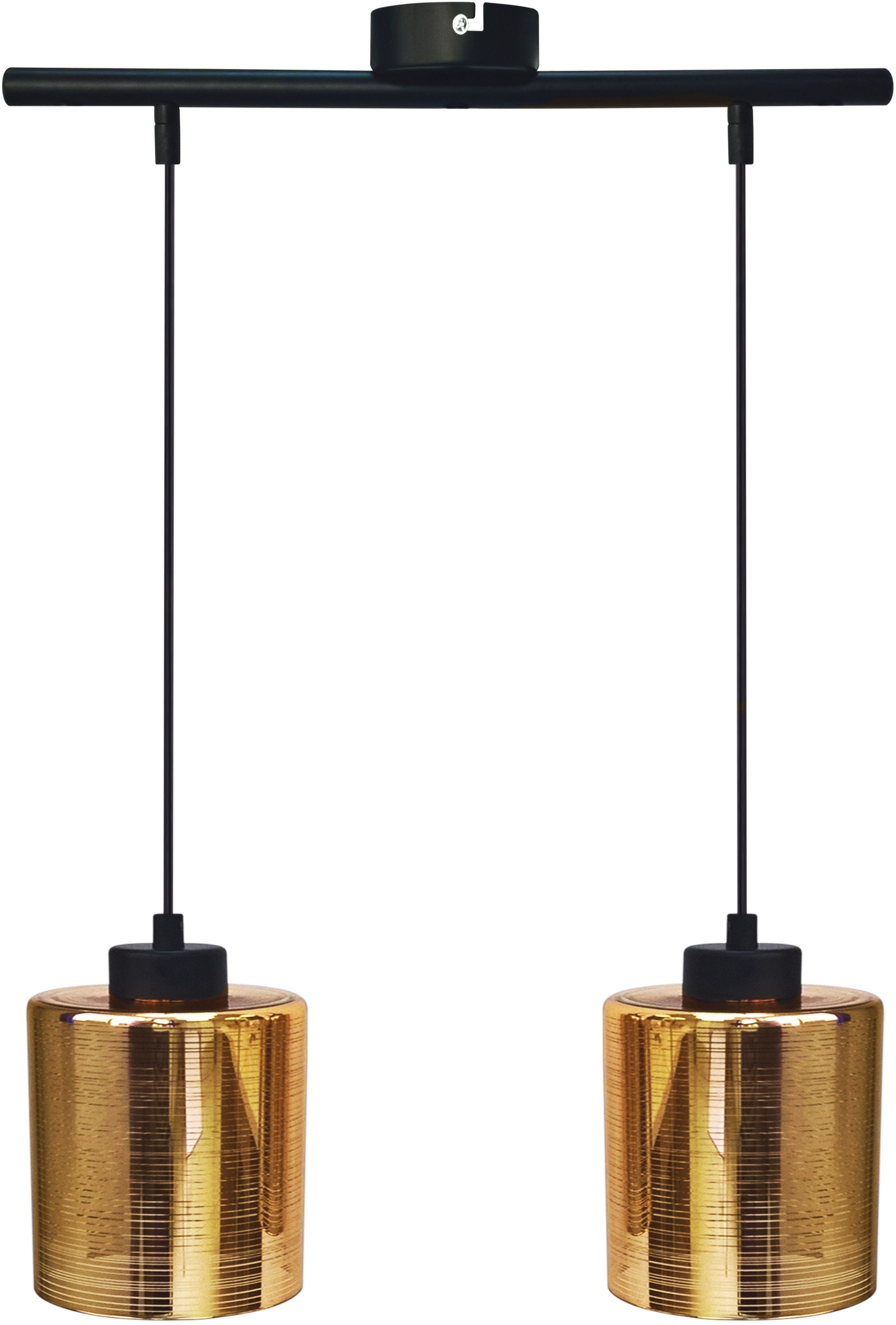 Candellux Cox lampada sospesa 2x60 W nero-oro 32-59352