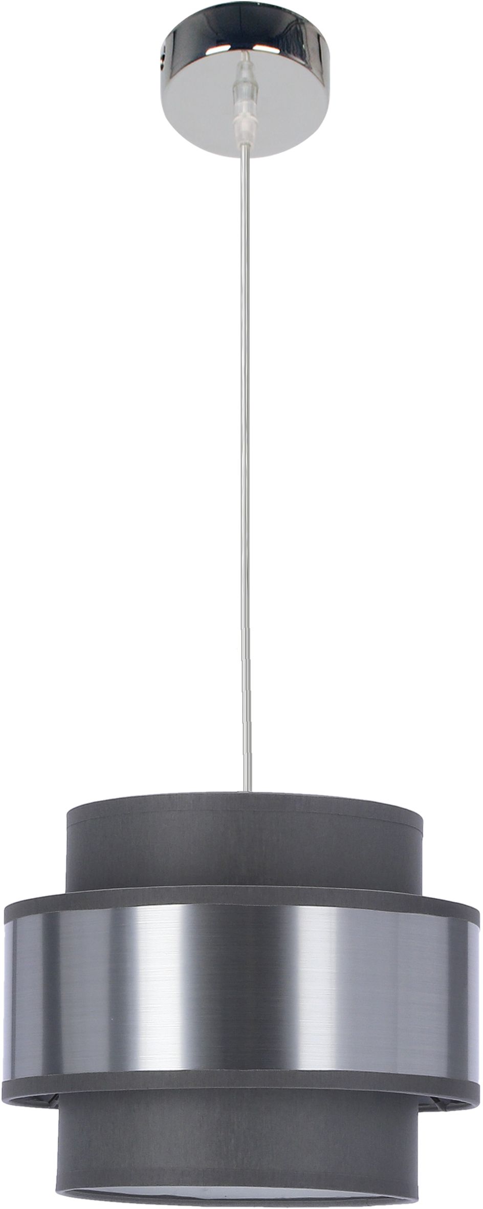 Candellux Hare lampada sospesa 1x60 W cromo-grigio/cenere-argento 31-18472