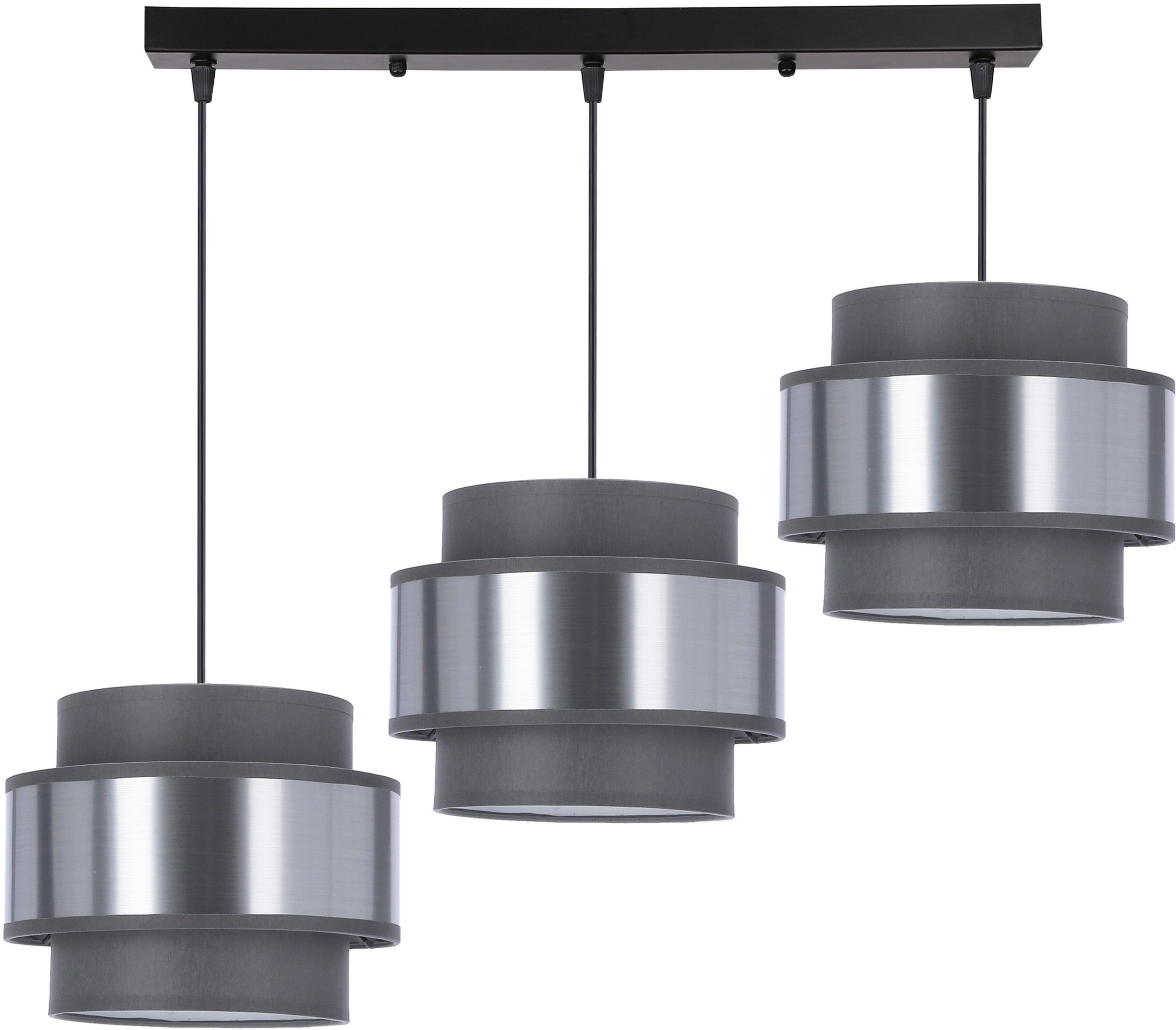 Candellux Hare lampada sospesa 3x60 W cromo-grigio/cenere-argento 33-18502