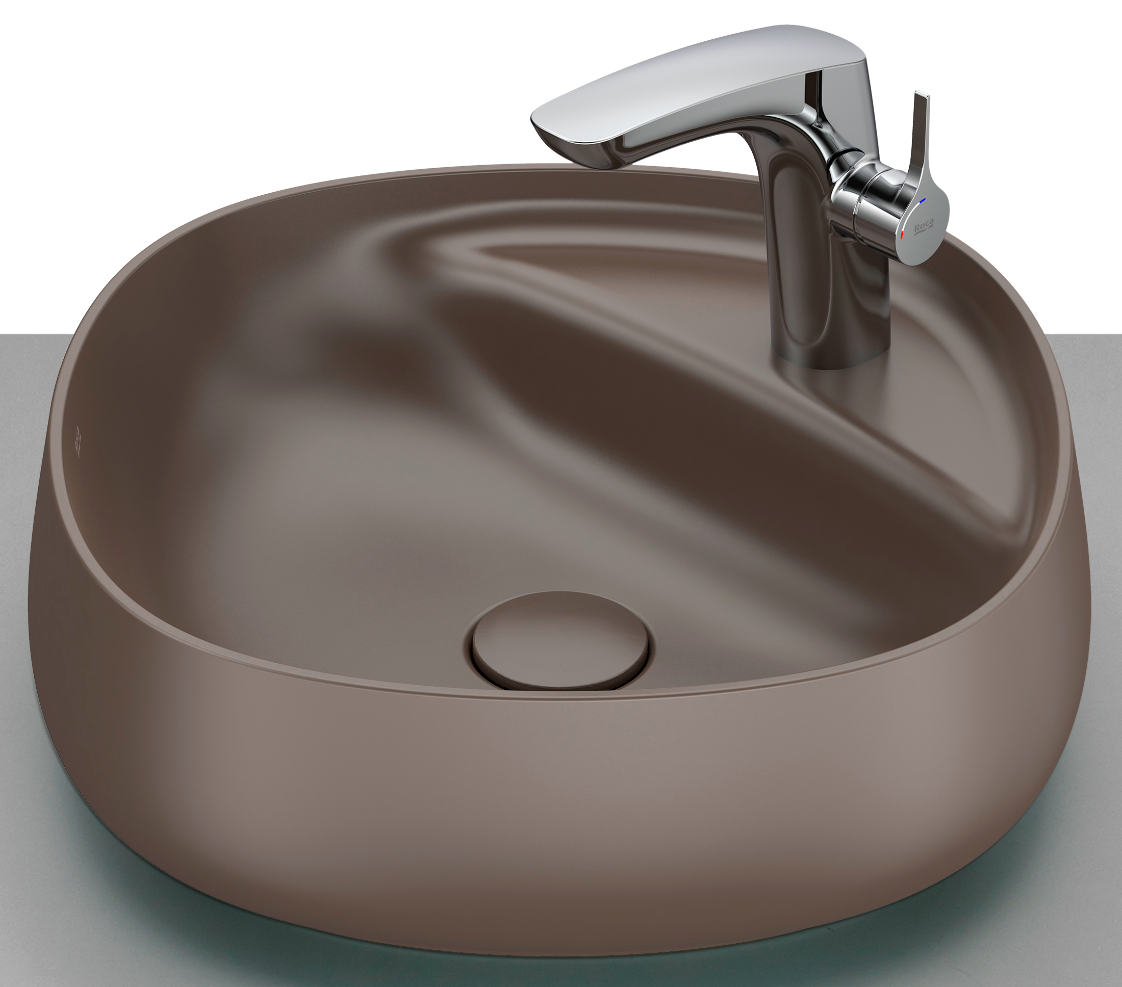 Roca Beyond lavabo 45x45 cm quadrata da appoggio marrone/beige A3270B9660