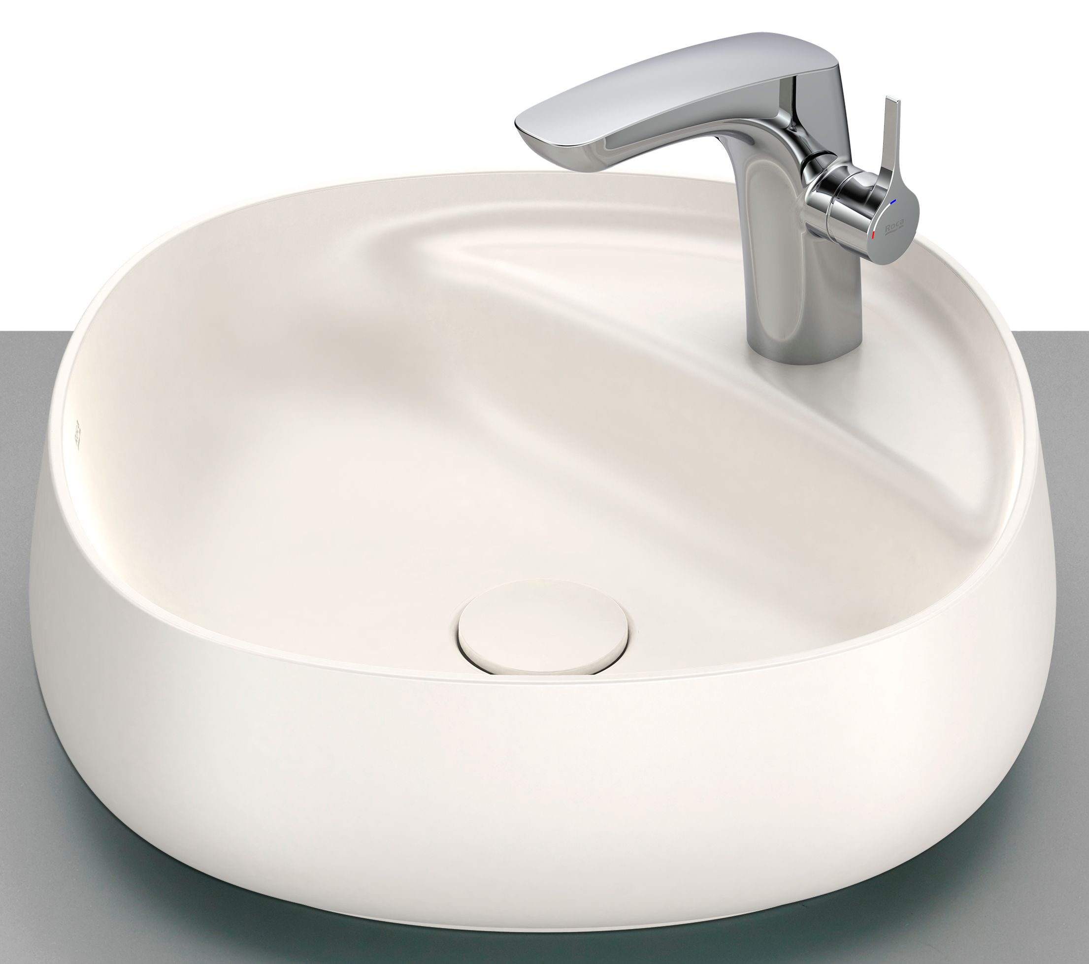 Roca Beyond lavabo 45x45 cm quadrata da appoggio marrone/beige A3270B9650