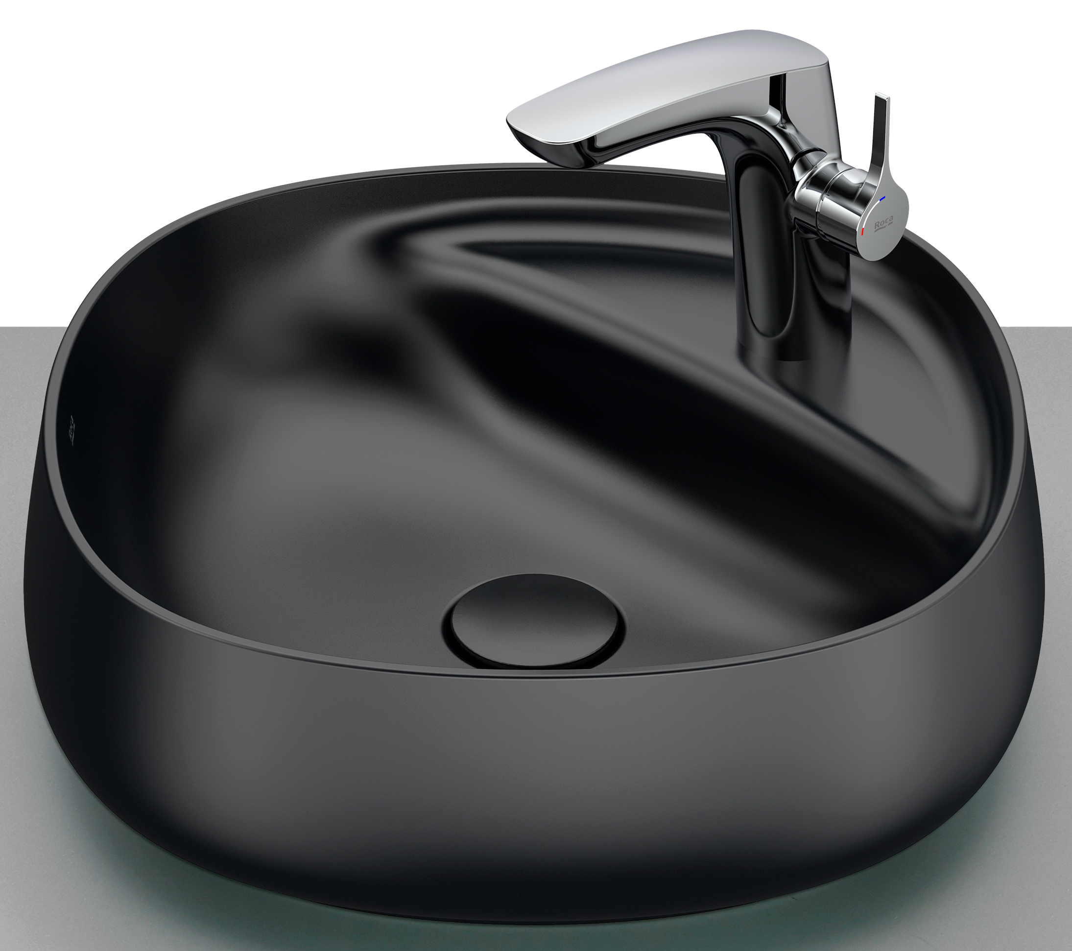 Roca Beyond lavabo 45x45 cm quadrata da appoggio nero A3270B9640