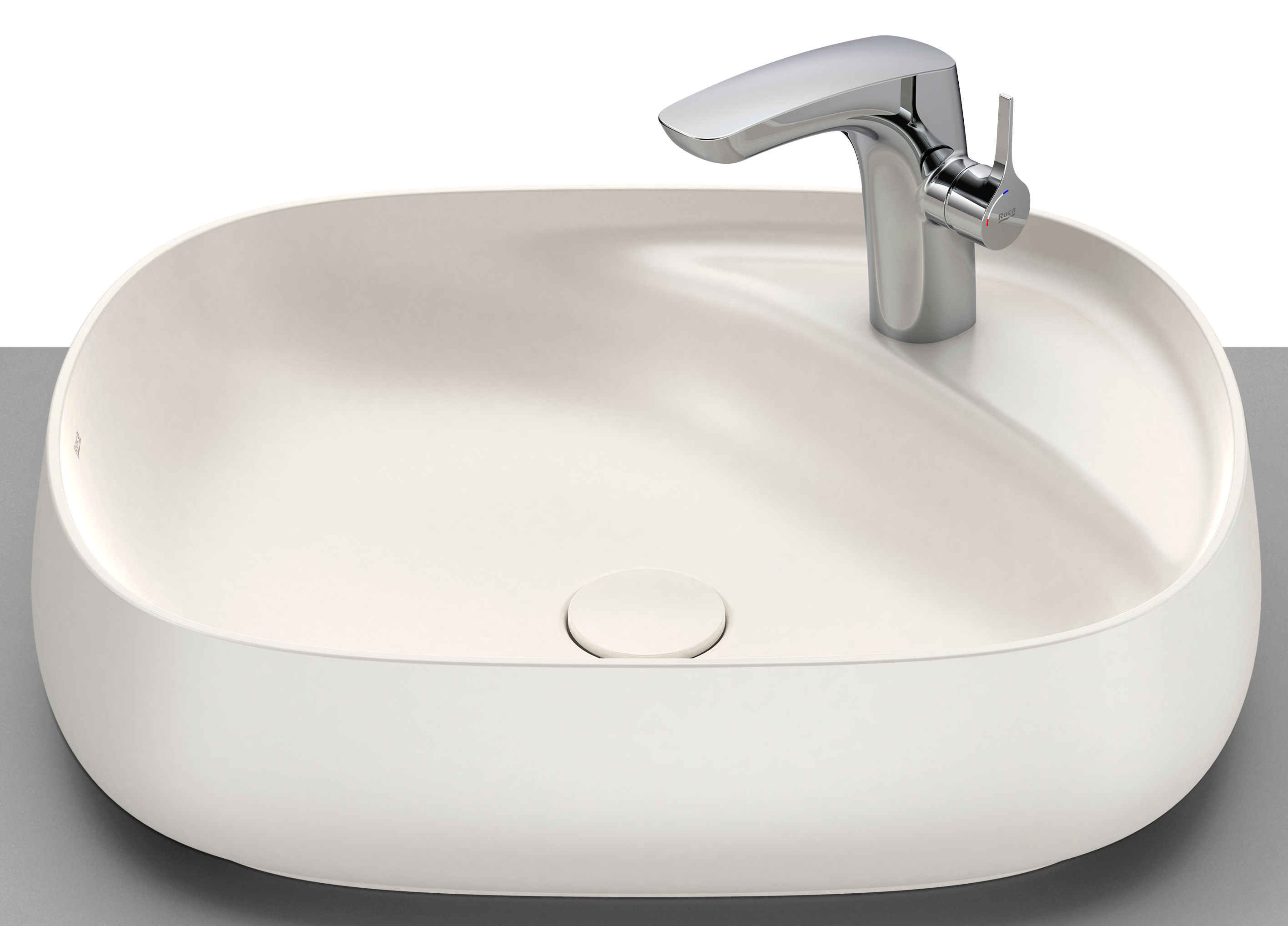 Roca Beyond lavabo 58.5x45.5 cm rotonda da appoggio marrone/beige A3270B8650