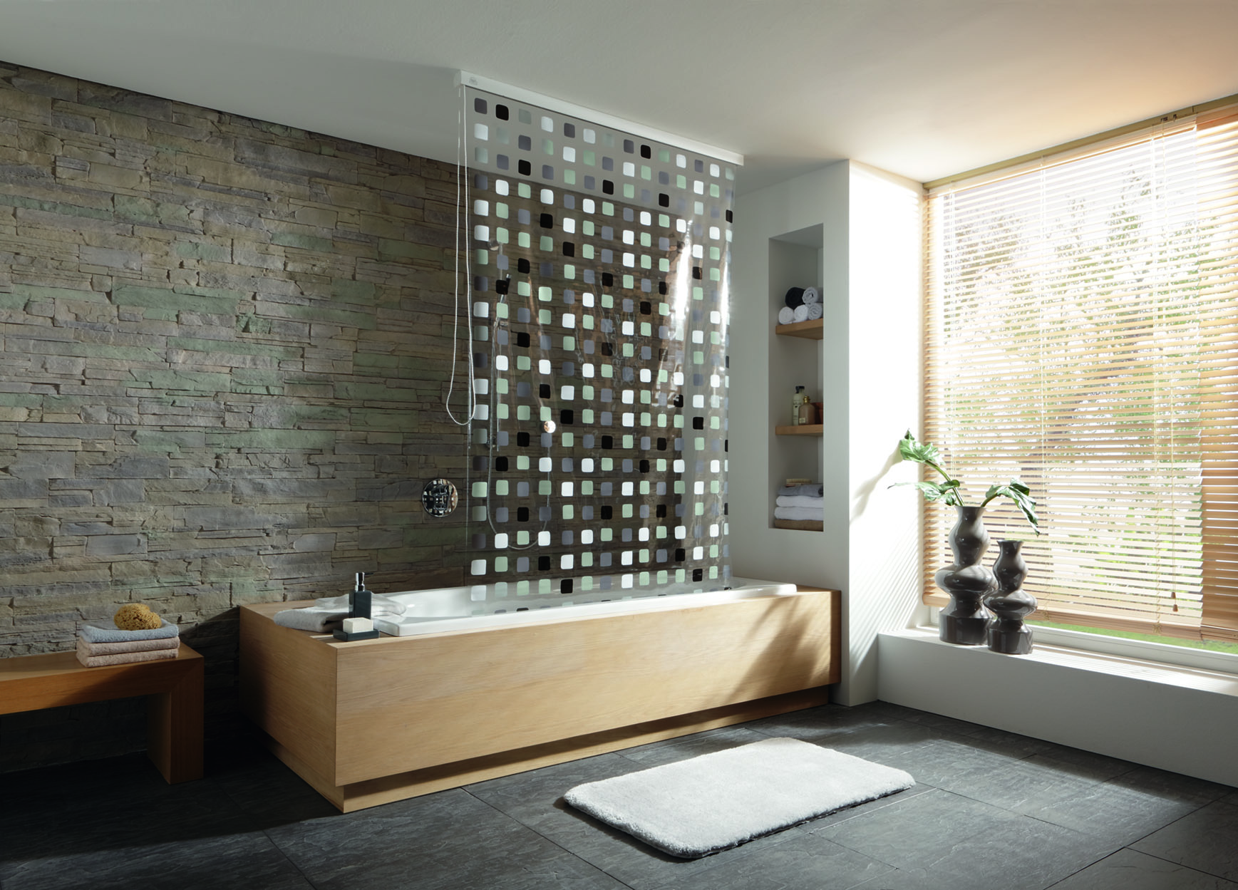 Kleine Wolke Duschrollo tenda da doccia avvolgibile senza cassetta 240x128 cm grigio 3321110747