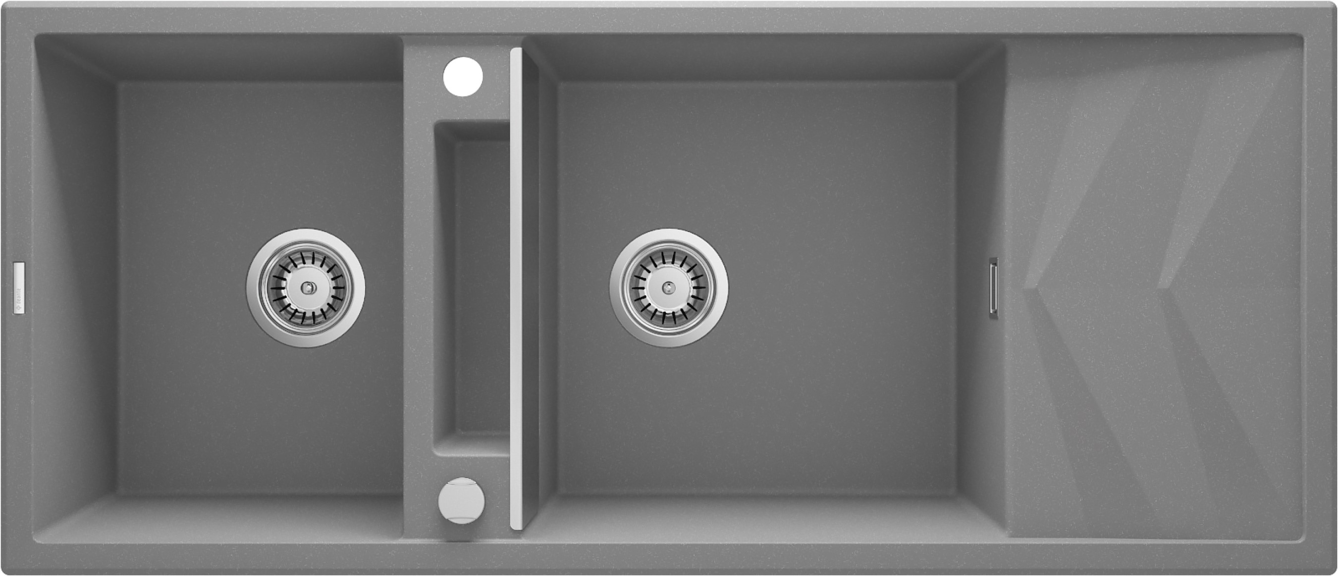 Deante Magnetic lavello in granito 116x50 cm grigio/grafite/inox ZRM_S213