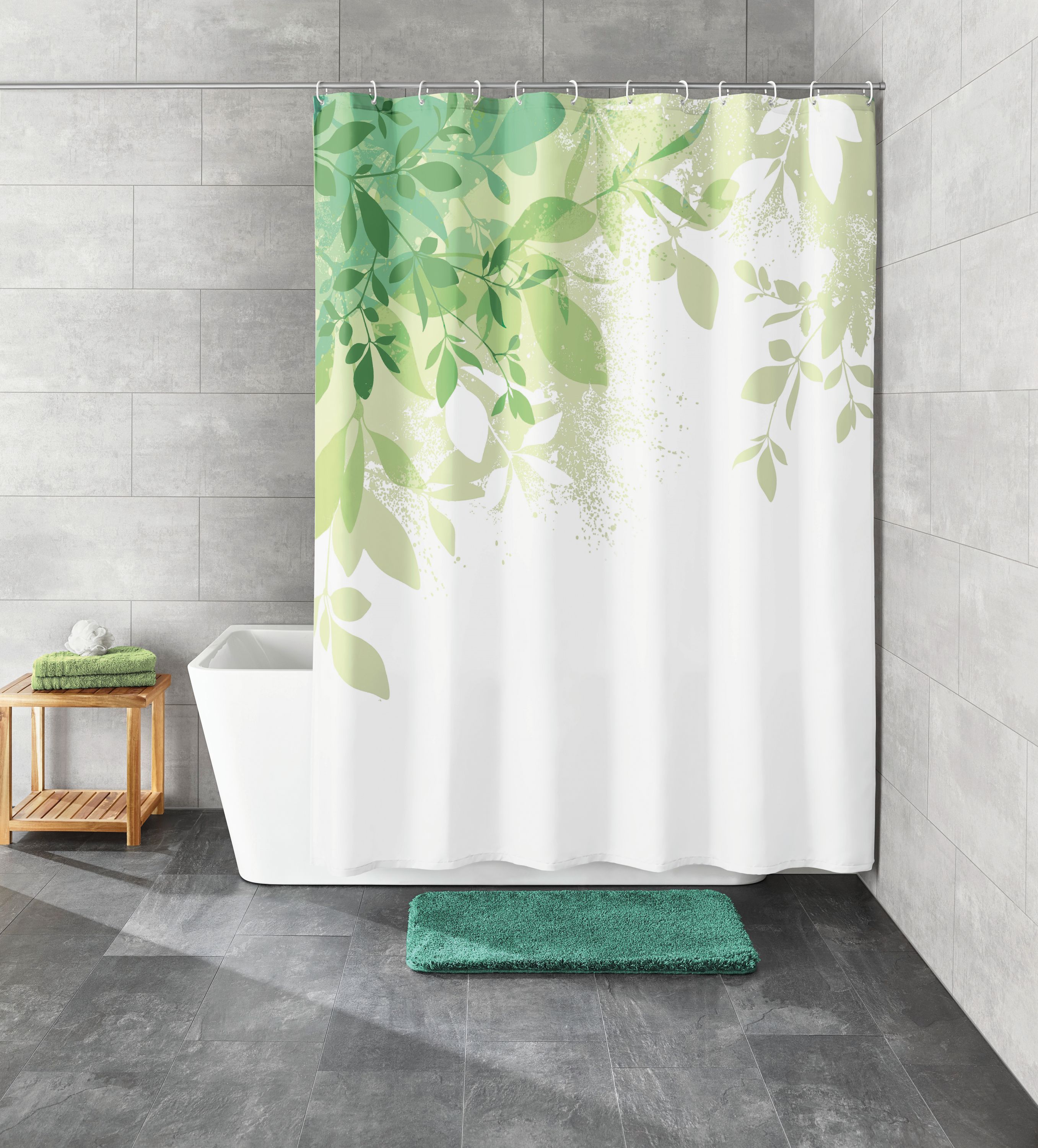 Kleine Wolke Floresta tenda doccia 180x180 cm bianco-verde 5912600344