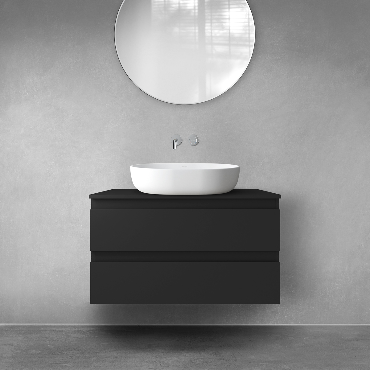 Oltens Vernal armadietto 80x45.6x47 cm sottolavabo sospeso nero 60001300