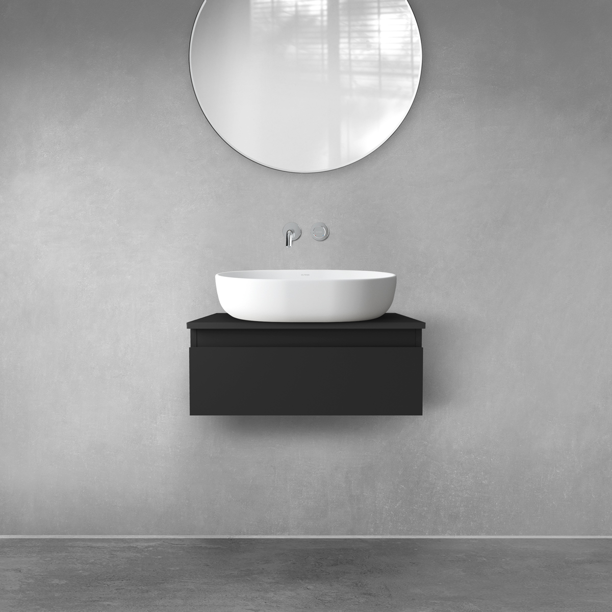 Oltens Vernal armadietto 60x45.6x23.6 cm sottolavabo sospeso nero 60009300