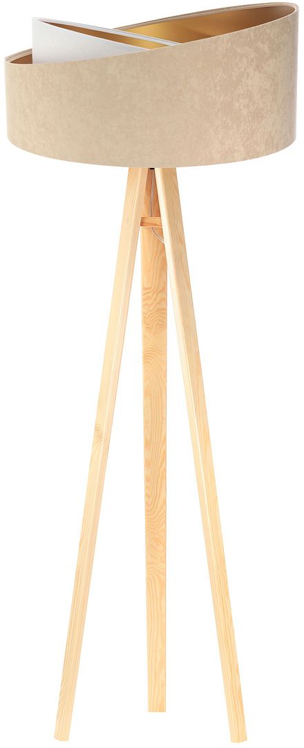 BPS Koncept Galaxy lampada da terra 1x60 W oro -legno-beige 060P-030