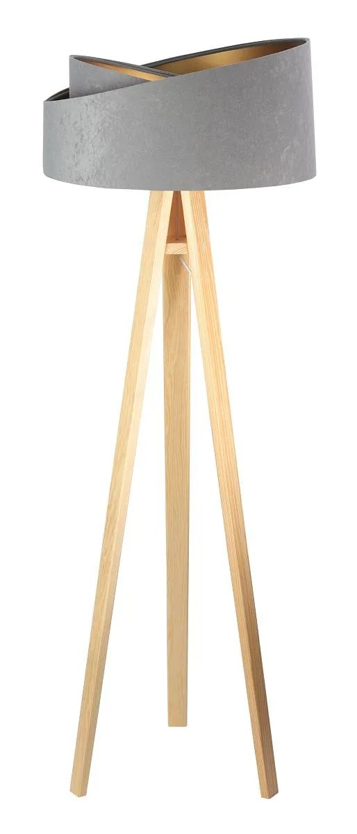 BPS Koncept Galaxy lampada da terra 1x60 W grigio-legno-argento 060P-014