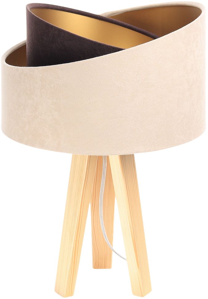 BPS Koncept Galaxy lampada da tavolo 1x60 W oro -legno-marrone-beige 060S-019