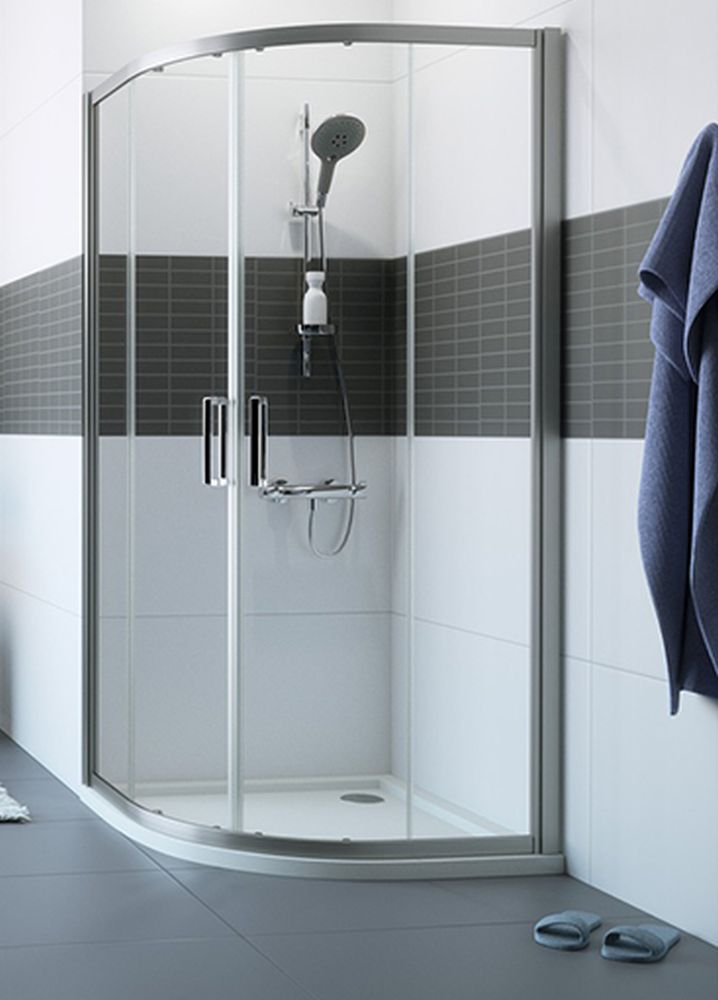 Huppe Classics 2 1/4 koła box doccia 90x90 cm semicircolare argento opaca/vetro trasparente C20612.087.322