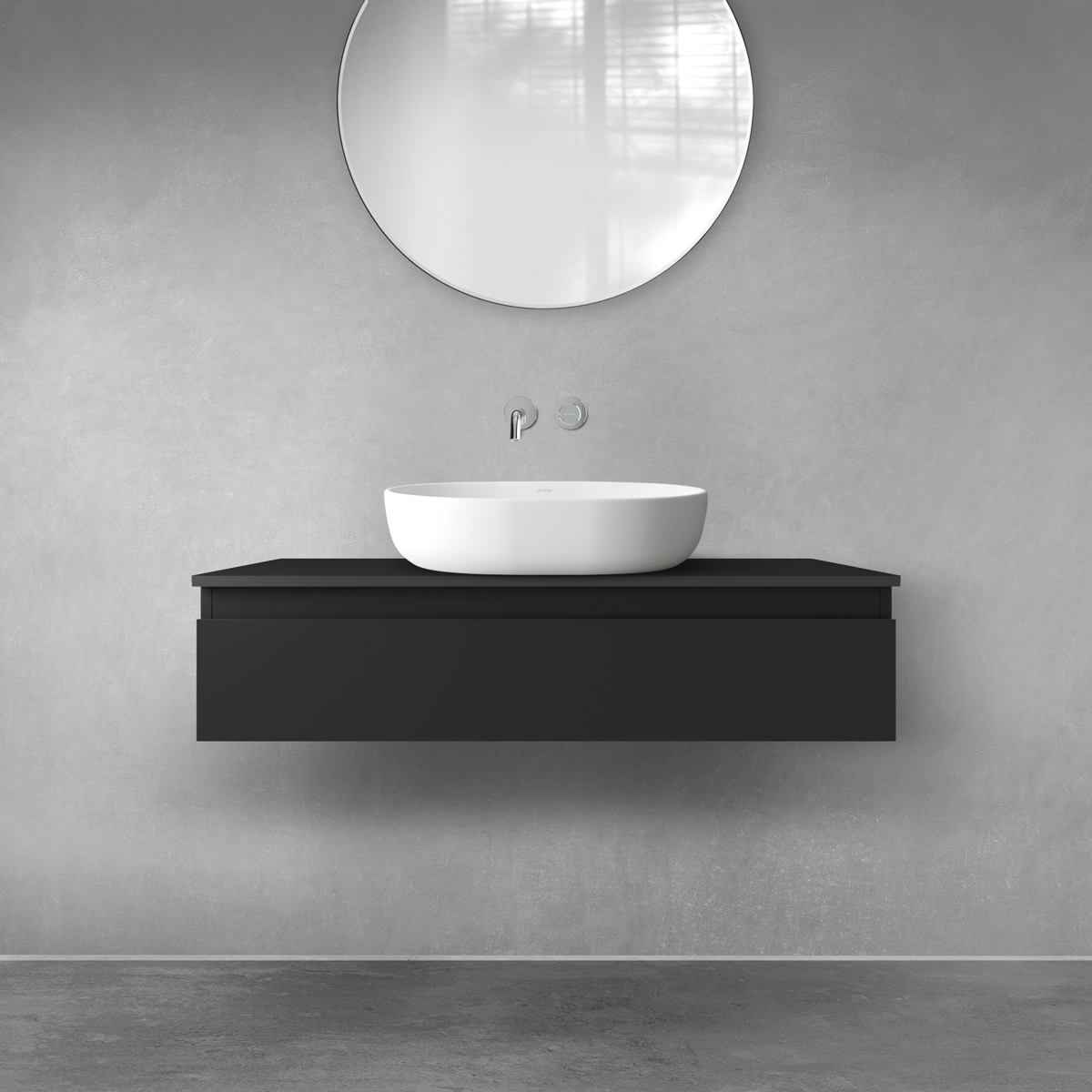 Oltens Vernal armadietto 100x45.6x23.6 cm sottolavabo sospeso nero 60011300