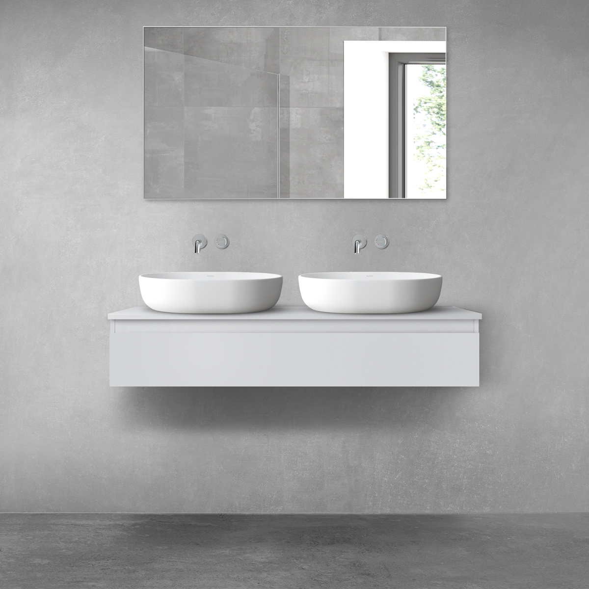 Oltens Vernal armadietto 120x45.6x23.6 cm sottolavabo sospeso grigio opaca 60012700