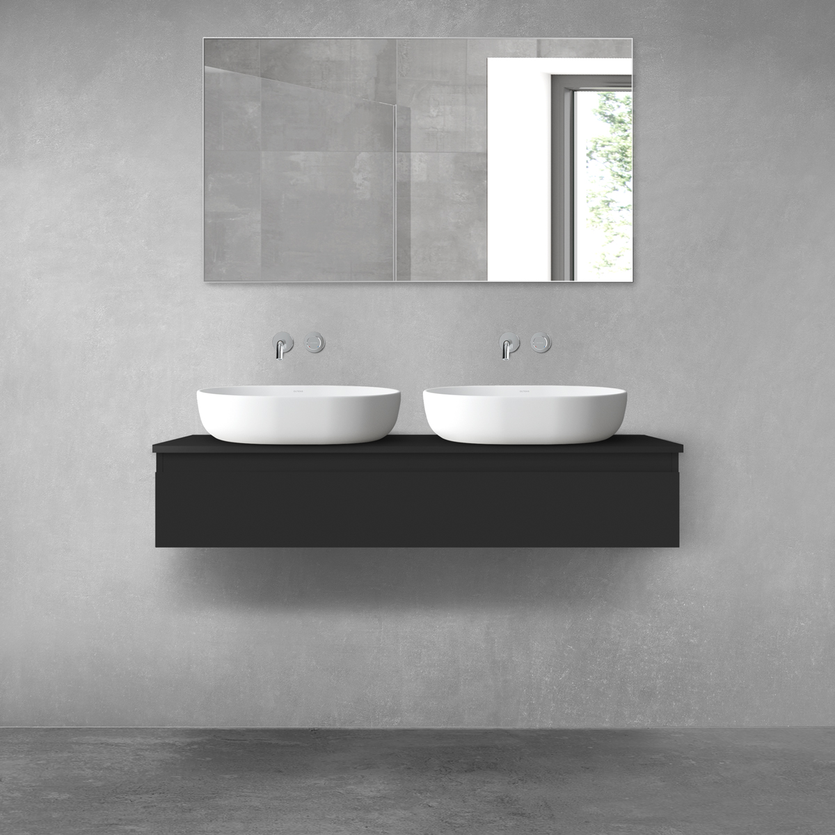Oltens Vernal armadietto 120x45.6x23.6 cm sottolavabo sospeso nero 60012300