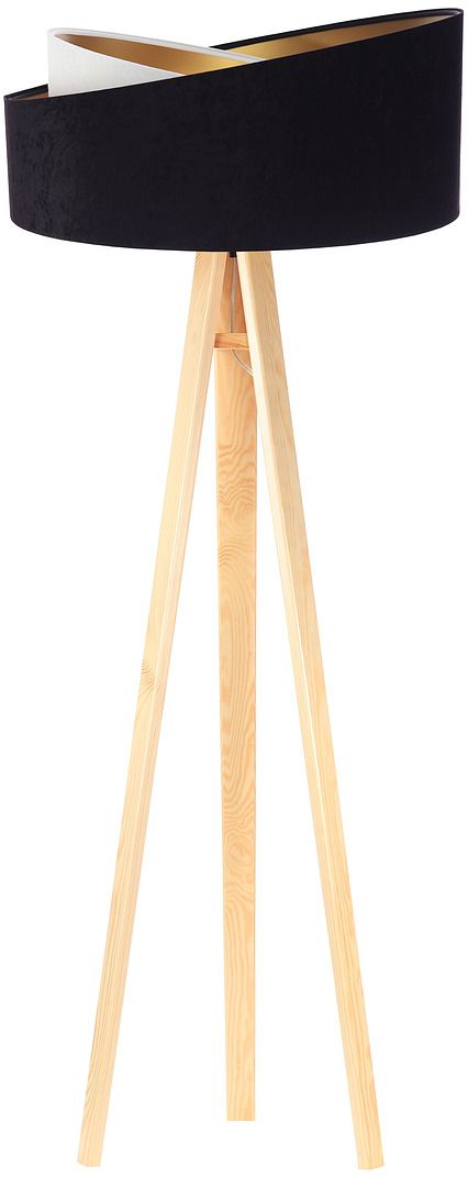 BPS Koncept Galaxy lampada da terra 1x60 W bianco-nero-oro -legno 060P-025