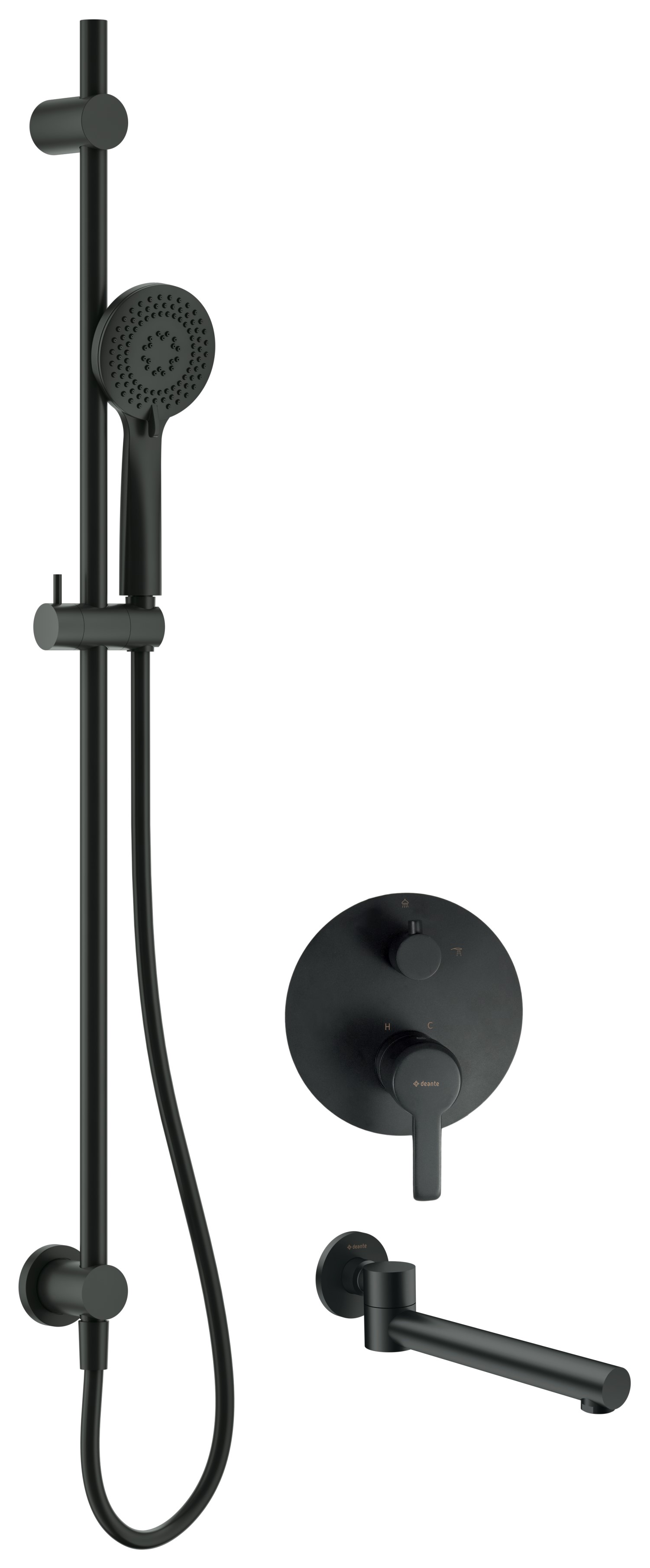 Deante Arnika set per vasca e doccia da incasso nero NAC_N9QA