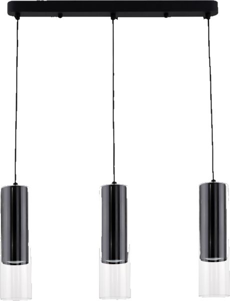 Light Prestige Manacor lampada sospesa 3x50 W nero-trasparente LP-232/3LBK