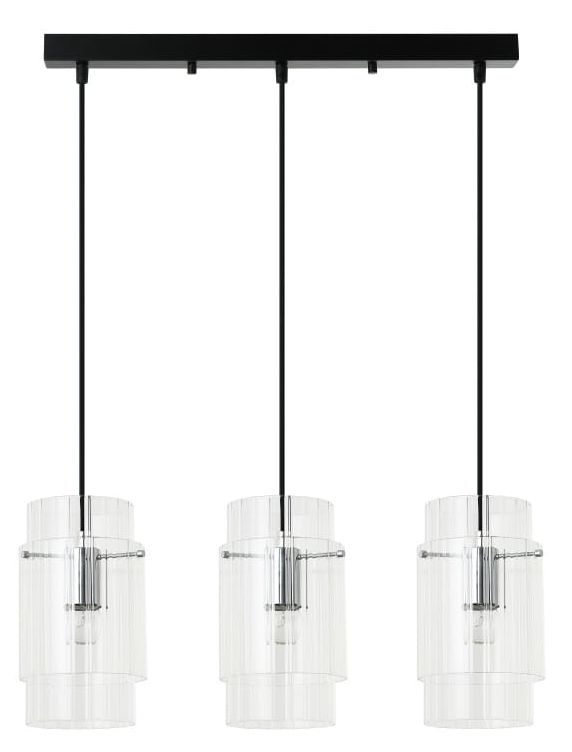 Light Prestige Savona lampada sospesa 3x40 W trasparente-argento LP-707/3L
