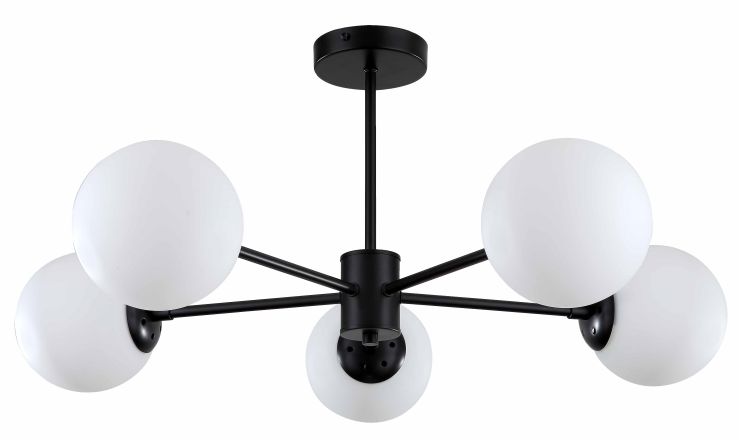 Light Prestige Roma lampada da soffitto 5x40 W bianco-nero LP-1345/5PBK