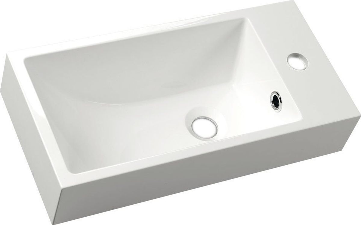 Sapho Ariana lavabo 50x25 cm rettangolare a parete-da appoggio bianco SM016