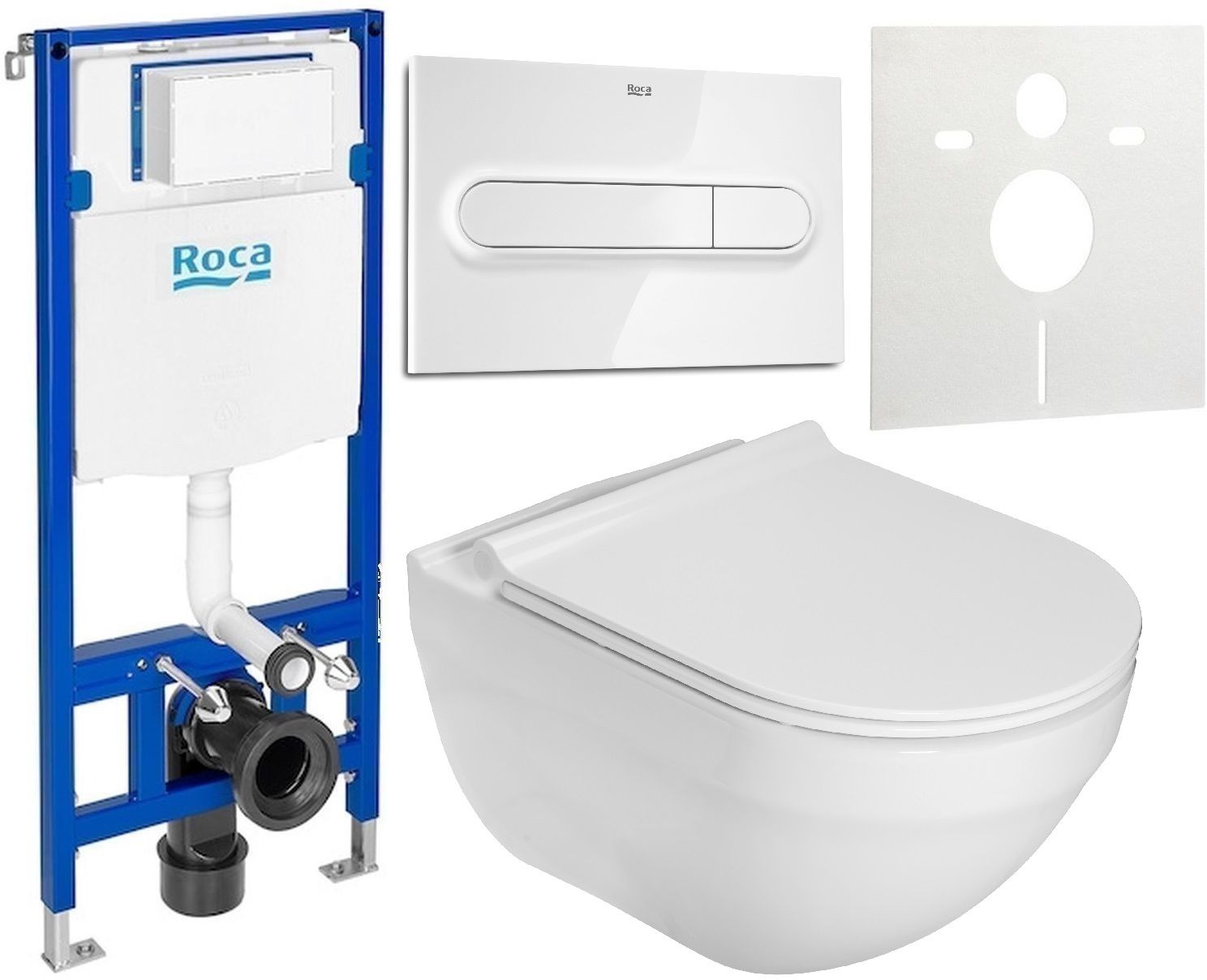 Set vaso WC Roca Hebe A34H138000, modulo di installazione Roca Duplo One A890070020, A890195000, A890063000