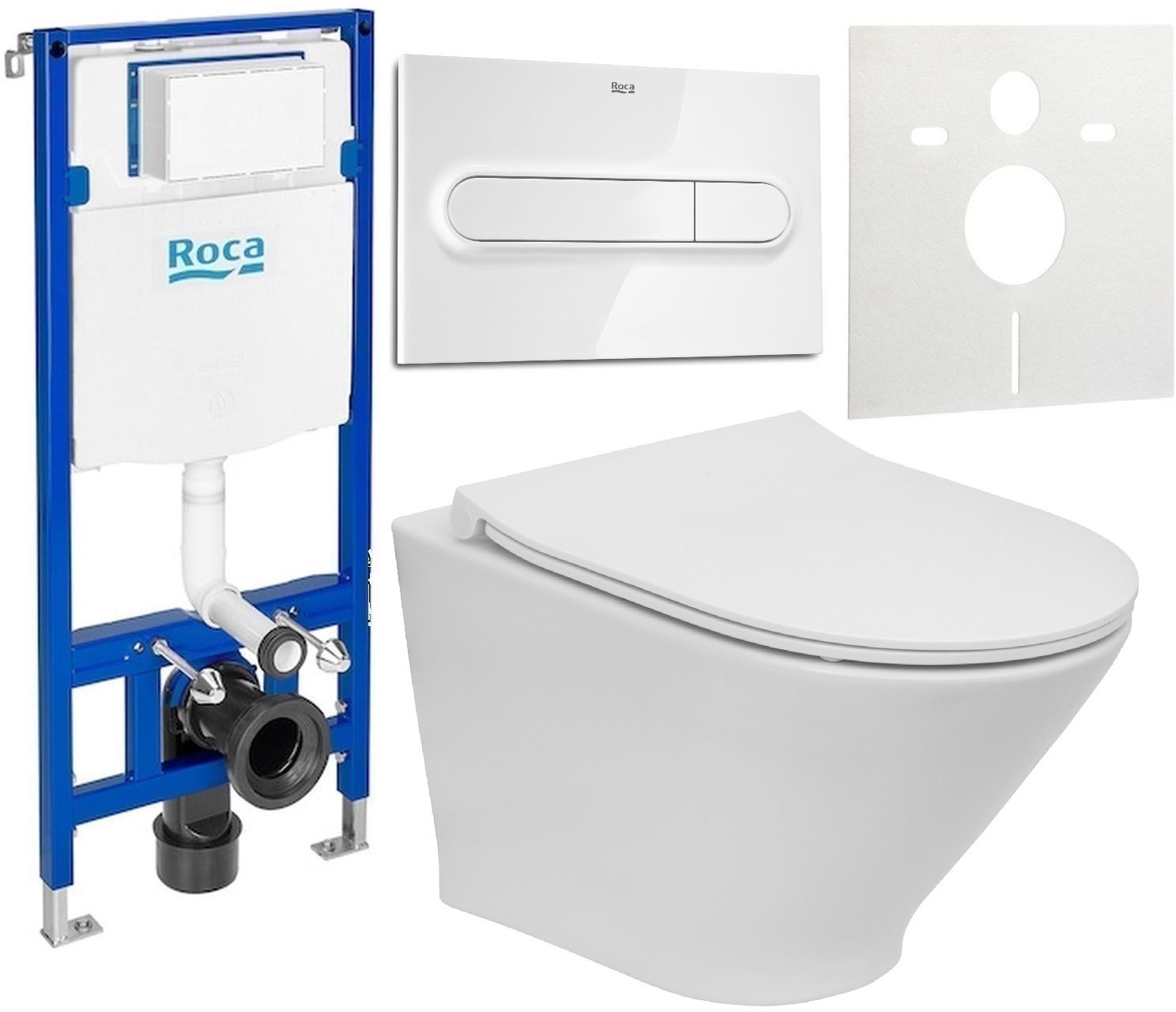 Set vaso WC Roca Gap Round A3460NB000, modulo di installazione Roca Duplo One A890070020, A801D22001, A890195000, A890063000