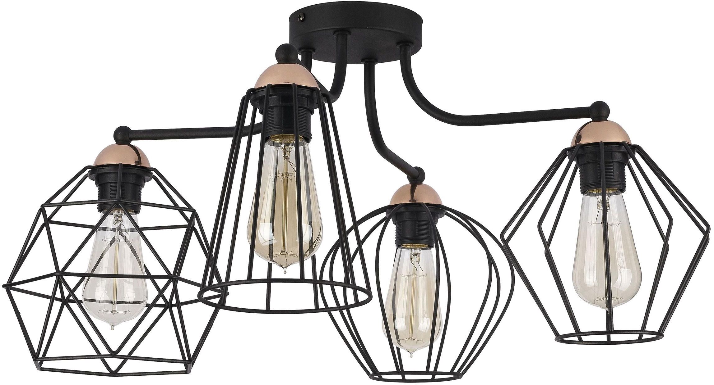 TK Lighting Galaxy lampada da soffitto 4x15 W nero-rame 1645