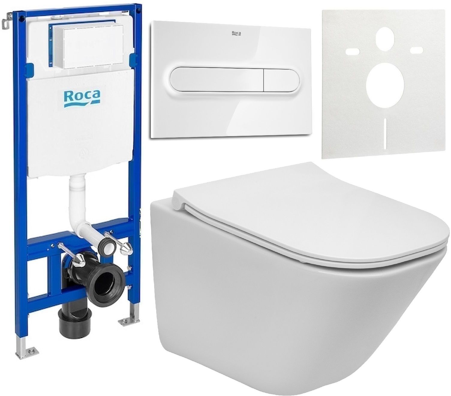 Set vaso WC Roca Gap Square A34647A000, modulo di installazione Roca Duplo One A890070020, A80173200B, A890195000, A890063000