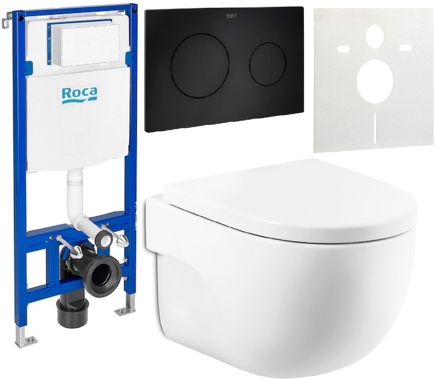 Set vaso WC Roca Meridian A346244000, modulo di installazione Roca Duplo One A890070020, A8012AC00B, A890189206, A890063000