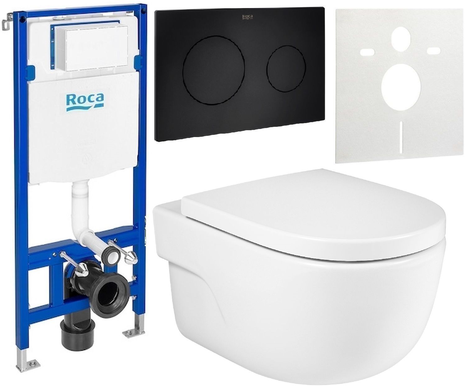 Set vaso WC Roca Meridian A34624L000, modulo di installazione Roca Duplo One A890070020, A8012A200B, A890189206, A890063000