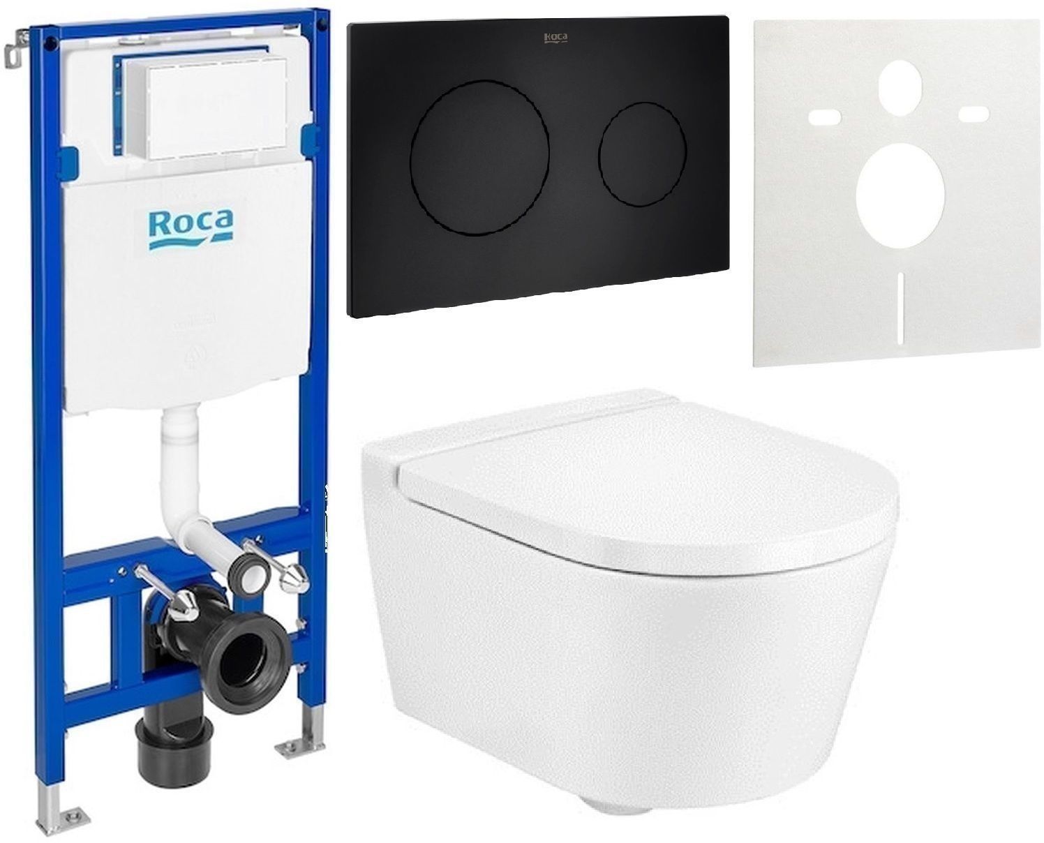 Set vaso WC Roca Inspira A346528000, modulo di installazione Roca Duplo One A890070020, A80152C00B, A890189206, A890063000