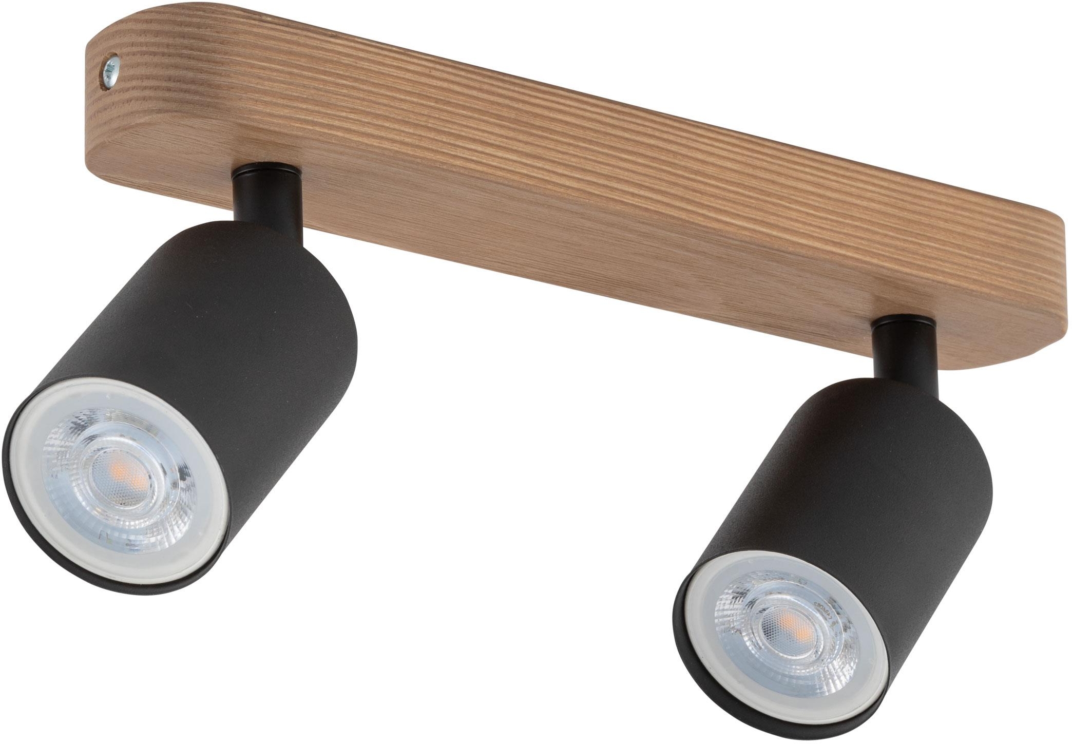 TK Lighting Top lampada da soffitto 2x10 W nero-legno 3291