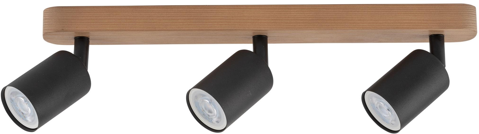TK Lighting Top lampada da soffitto 3x10 W nero-legno 3292