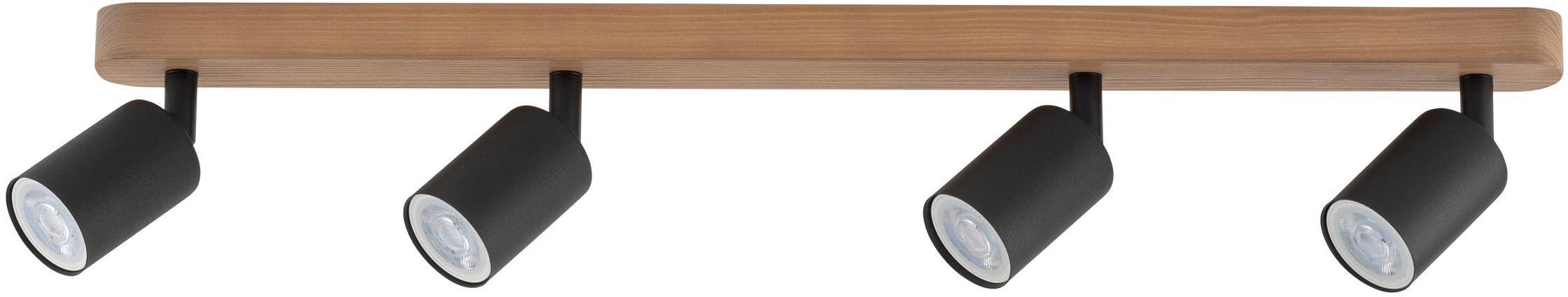 TK Lighting Top lampada da soffitto 4x10 W nero-legno 3293