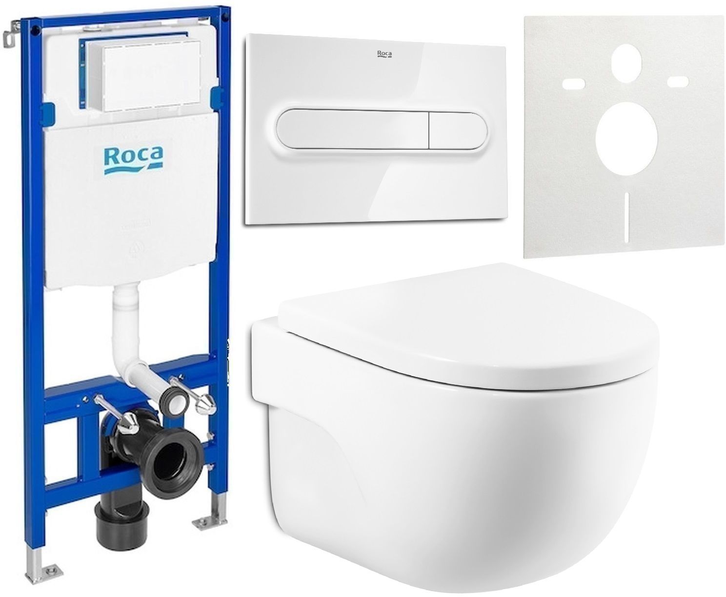 Set vaso WC Roca Meridian A346244S00, modulo di installazione Roca Duplo One A890070020, A8012AC00B, A890195000, A890063000
