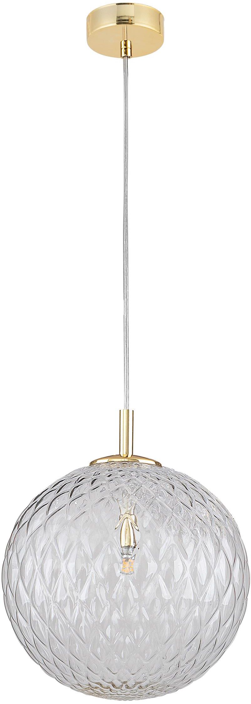 TK Lighting Cadix lampada sospesa 1x6 W trasparente-oro 4610