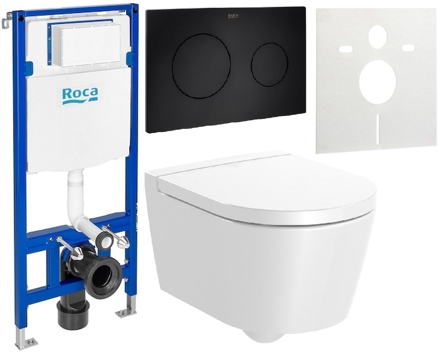 Set vaso WC Roca Inspira A346528S00, modulo di installazione Roca Duplo One A890070020, A80152C00B, A890189206, A890063000