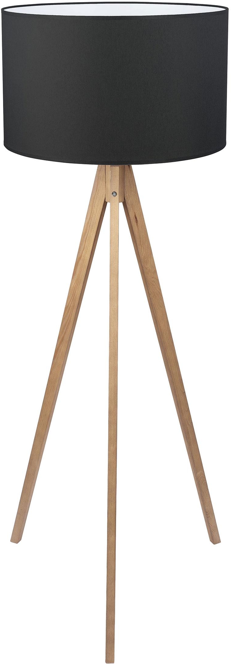 TK Lighting Treviso lampada da terra 1x15 W nero-legno 5039