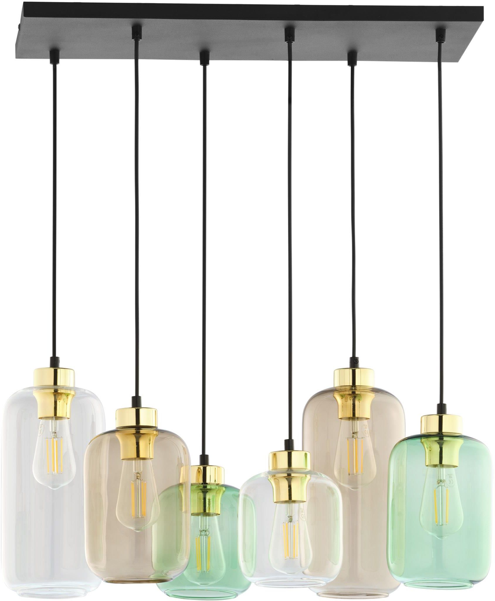 TK Lighting Marco lampada sospesa 6x15 W nero-verde-marrone 3328