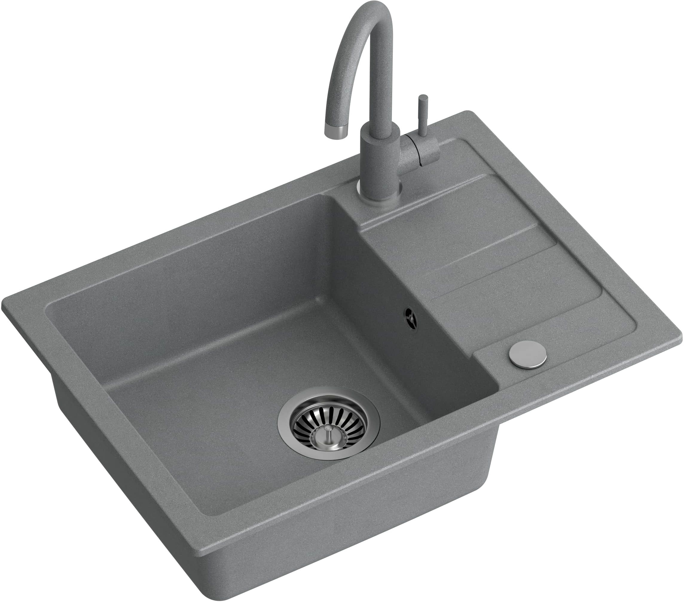 Quadron Go Smart lavello con rubinetto grigio/ TQ6244GSSZ